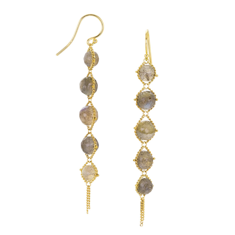 Amali 18k Graduated Labradorite Textile Earrings | Quadrum Gallery