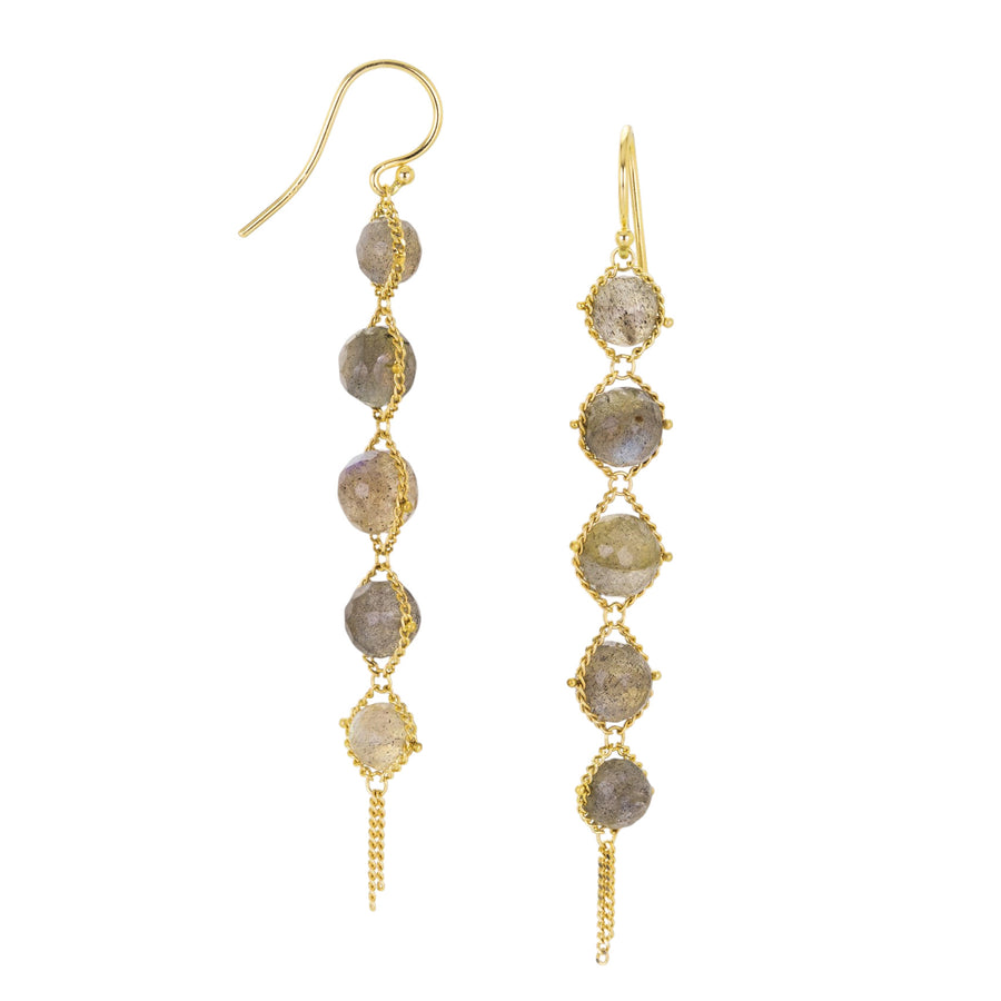 Amali 18k Graduated Labradorite Textile Earrings | Quadrum Gallery