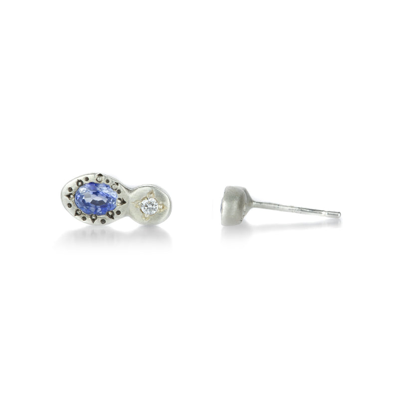 Adel Chefridi Sapphire and Diamond Studs  | Quadrum Gallery