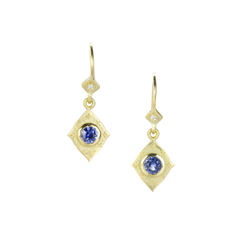 Adel Chefridi Engraved Sapphire Drop Earrings | Quadrum Gallery