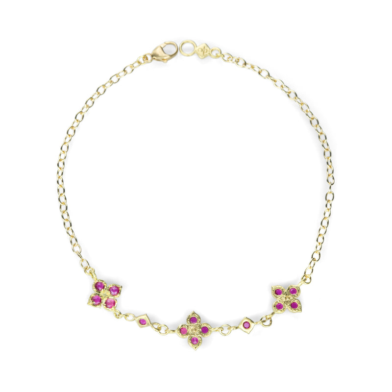 Adel Chefridi Floral Ruby Cluster Station Bracelet | Quadrum Gallery
