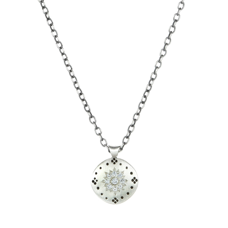 Adel Chefridi Sterling Silver Diamond Cluster Pendant Necklace | Quadrum Gallery