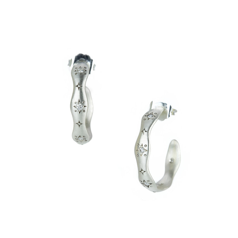 Adel Chefridi Wavy Diamond Hoops | Quadrum Gallery