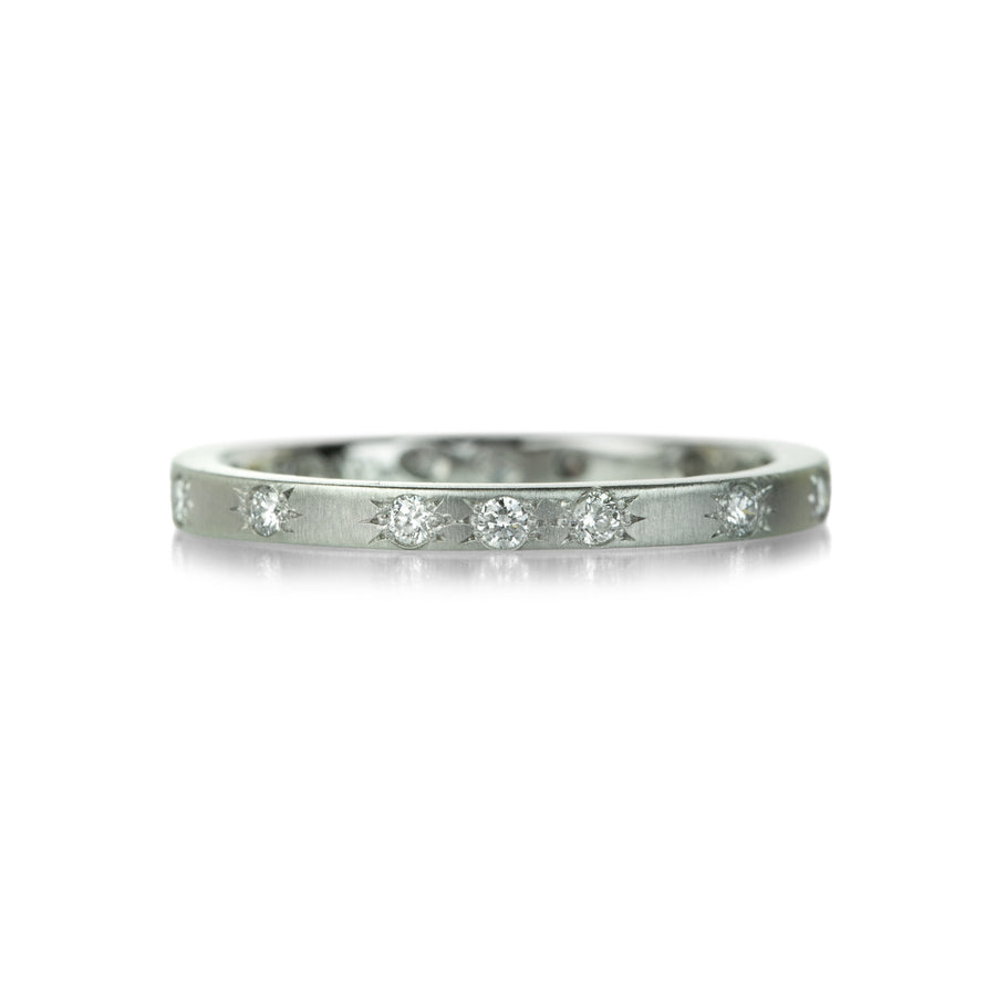 Adel Chefridi Brushed Platinum Band with White Diamonds | Quadrum Gallery