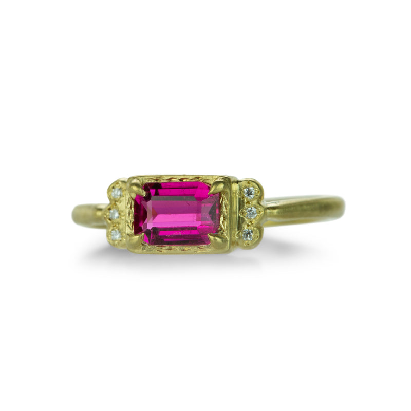 Adel Chefridi Dainty Pink Tourmaline Ring with Diamonds | Quadrum Gallery