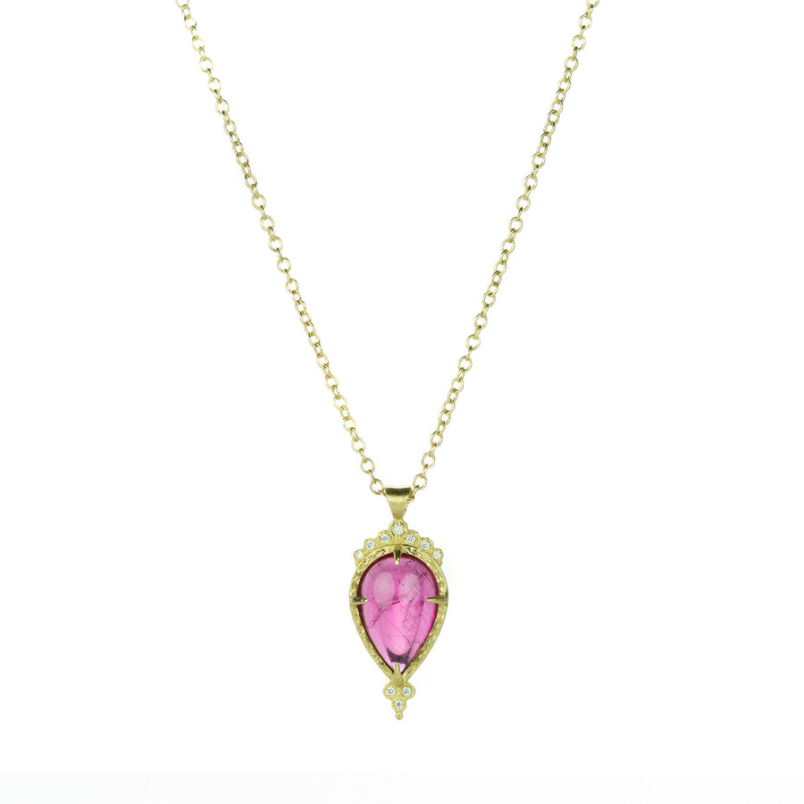 Adel Chefridi Pink Tourmaline and Diamond Pendant Necklace | Quadrum Gallery