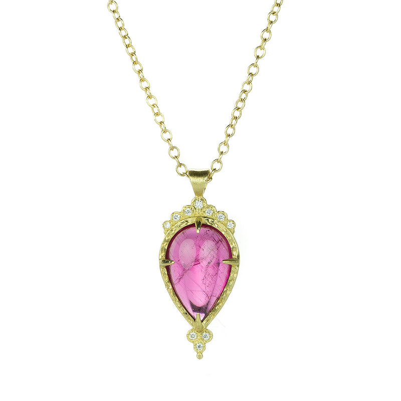 Adel Chefridi Pink Tourmaline and Diamond Pendant Necklace | Quadrum Gallery