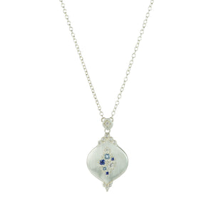 Adel Chefridi Sapphire and Aquamarine Raindrop Necklace  | Quadrum Gallery