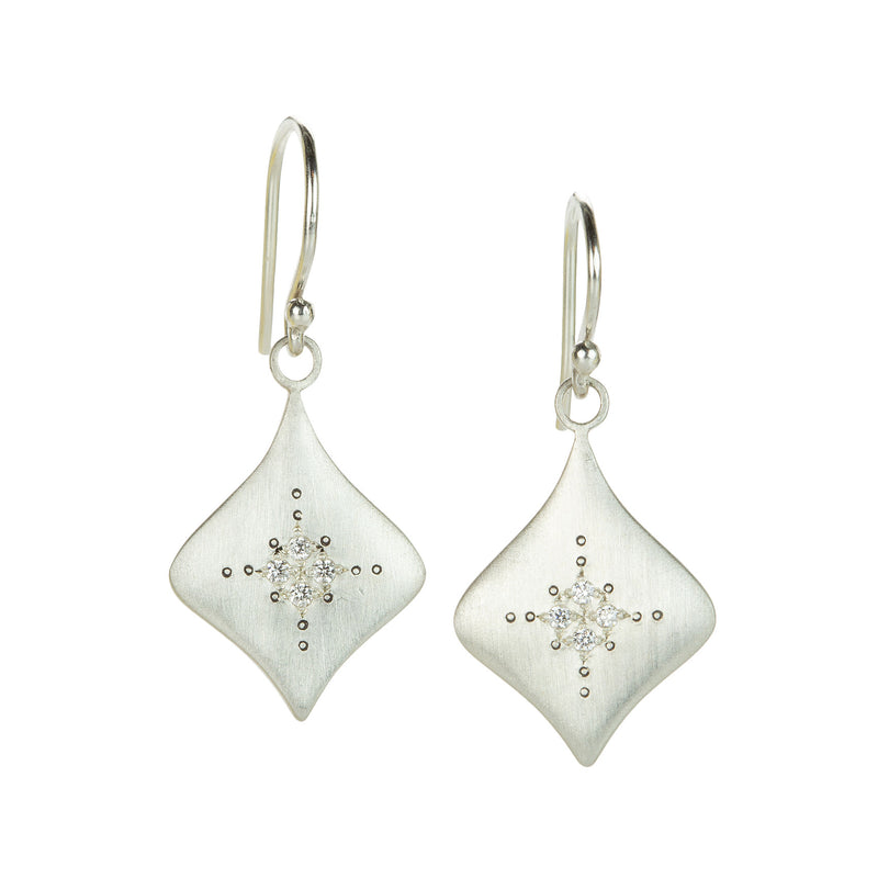 Adel Chefridi Diamond Silver Night Drop Earrings  | Quadrum Gallery