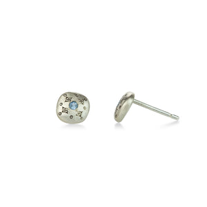 Adel Chefridi Aquamarine Silver Lights Stud Earrings  | Quadrum Gallery