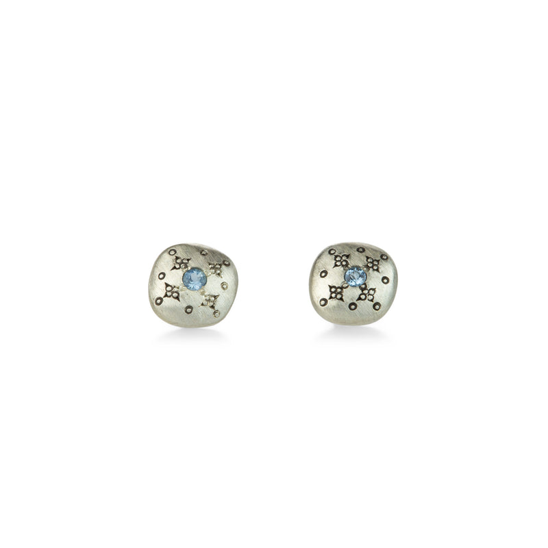 Adel Chefridi Aquamarine Silver Lights Stud Earrings  | Quadrum Gallery