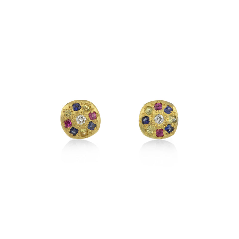 Adel Chefridi Multicolored Sapphire Studs | Quadrum Gallery