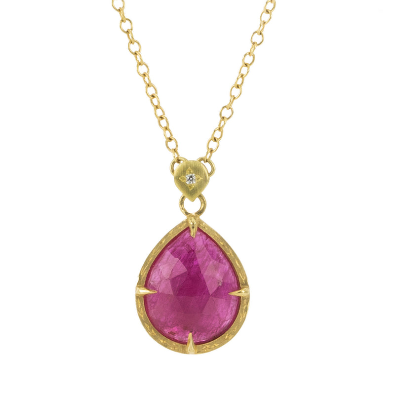 Adel Chefridi 18k Ruby Drop Pendant Necklace | Quadrum Gallery