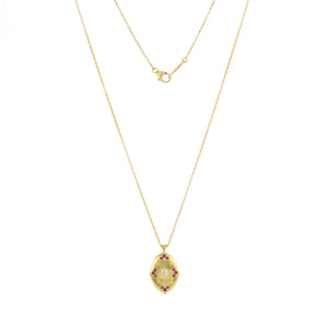 Adel Chefridi Ruby and Diamond Sand Dollar Pendant Necklace | Quadrum Gallery