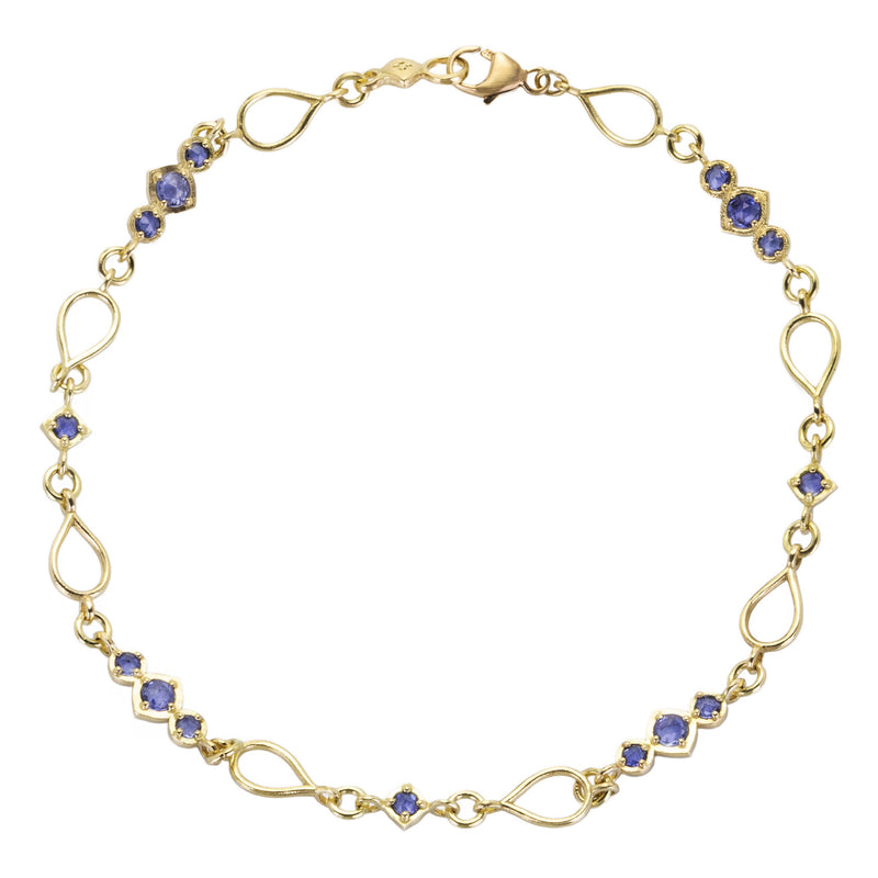 Adel Chefridi Triple Rose Cut Blue Sapphire Station Bracelet | Quadrum Gallery
