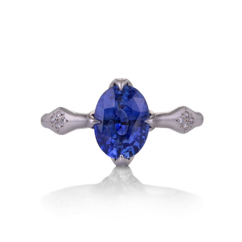 Adel Chefridi Platinum Oval Rosebud Ring | Quadrum Gallery