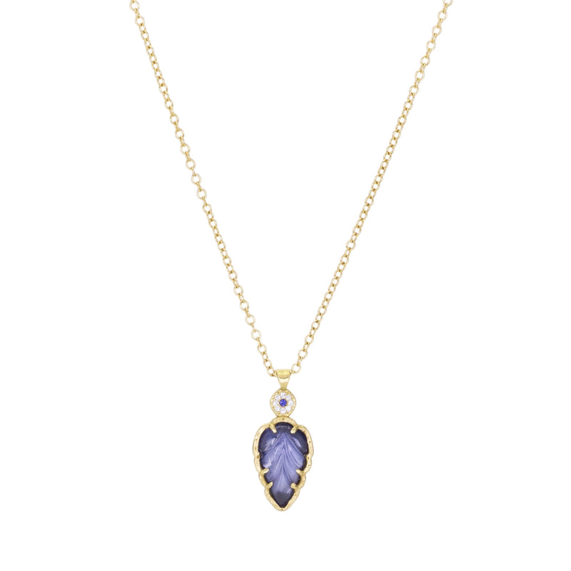 Adel Chefridi Carved Sapphire Feather Pendant Necklace | Quadrum Gallery