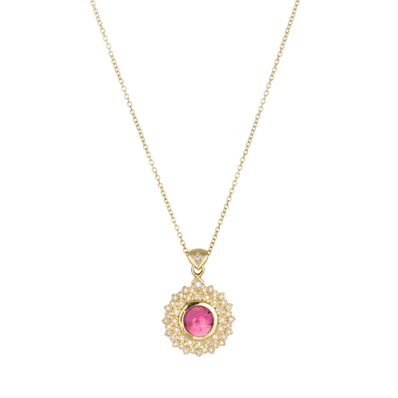 Adel Chefridi 18k Pink Tourmaline and Diamond Pendant Necklace | Quadrum Gallery