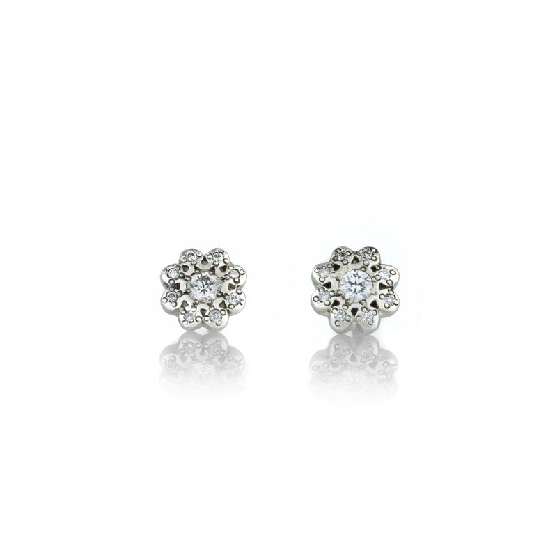 Adel Chefridi Moonflower Charm Studs with Diamonds | Quadrum Gallery