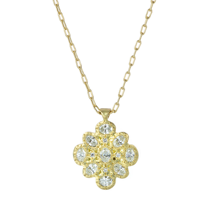 Adel Chefridi 18k Yellow Gold and Diamond Mosaic Fleur Pendant | Quadrum Gallery