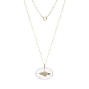 Acanthus Stellar Sky Moth Quartz Pendant Necklace | Quadrum Gallery