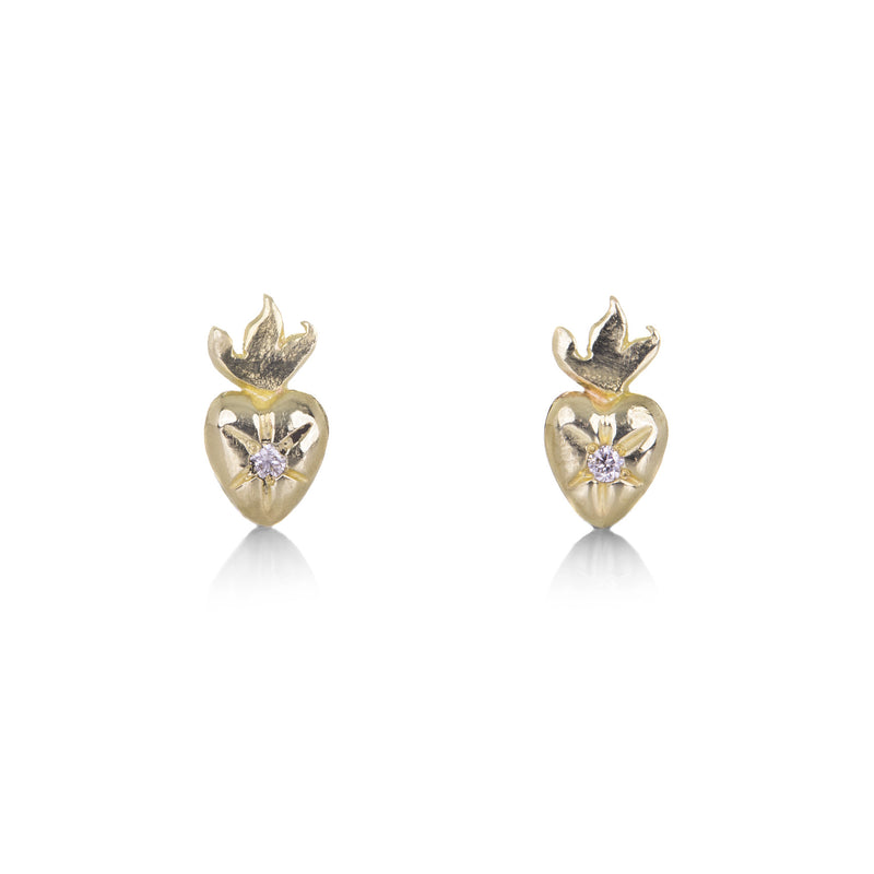 Acanthus Sacred Heart Amulet Studs | Quadrum Gallery