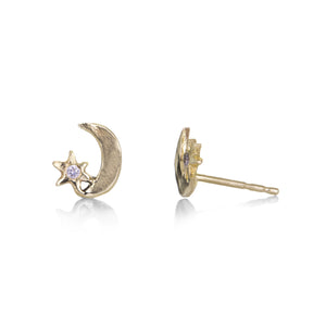 Acanthus Crescent Star Amulet Studs | Quadrum Gallery