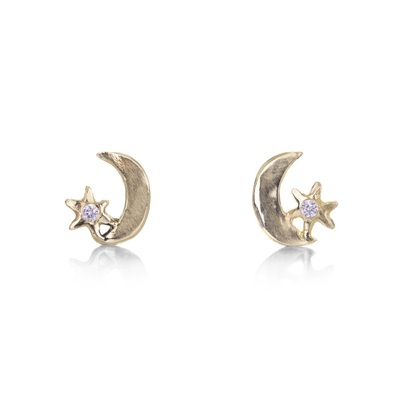 Acanthus Crescent Star Amulet Studs | Quadrum Gallery