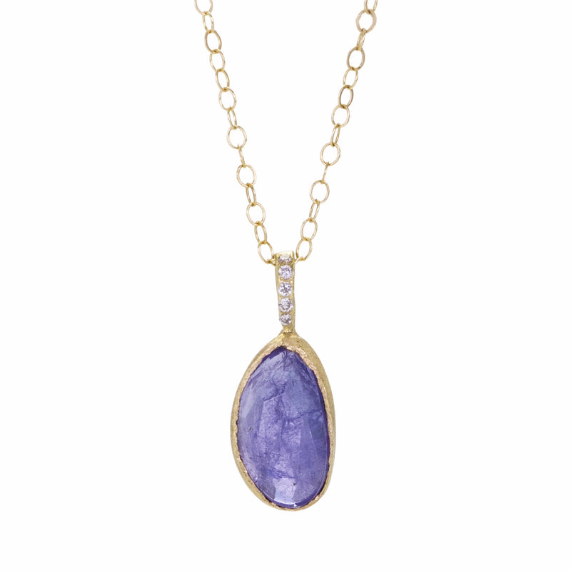 Acanthus Oval Rose Cut Tanzanite Charm (Charm Only) | Quadrum Gallery