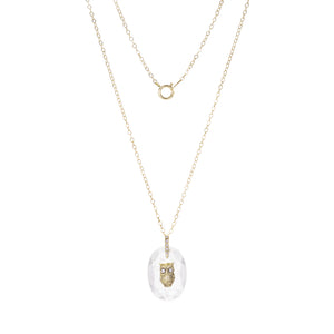 Acanthus Stellar Sky Owl Quartz Pendant Necklace | Quadrum Gallery
