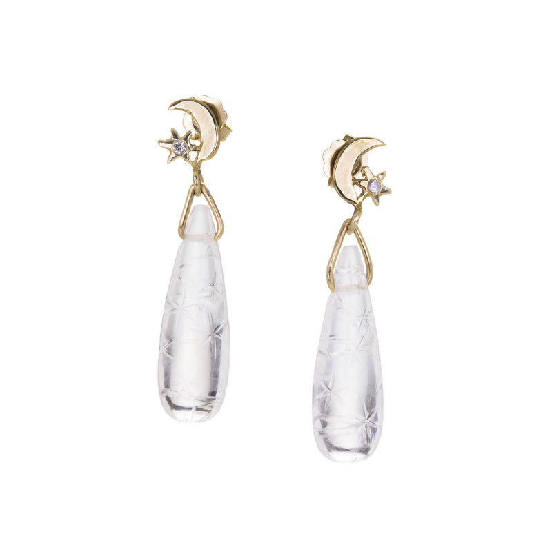 Acanthus Moonlight Quartz Drop Earrings | Quadrum Gallery