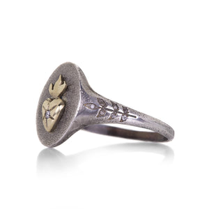 Acanthus Love Lasting Heart Signet Ring | Quadrum Gallery