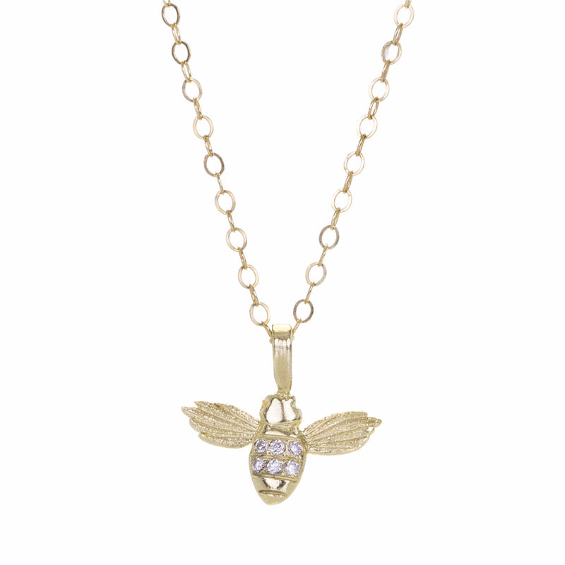 Acanthus 14k Diamond Bee Charm (Charm Only) | Quadrum Gallery