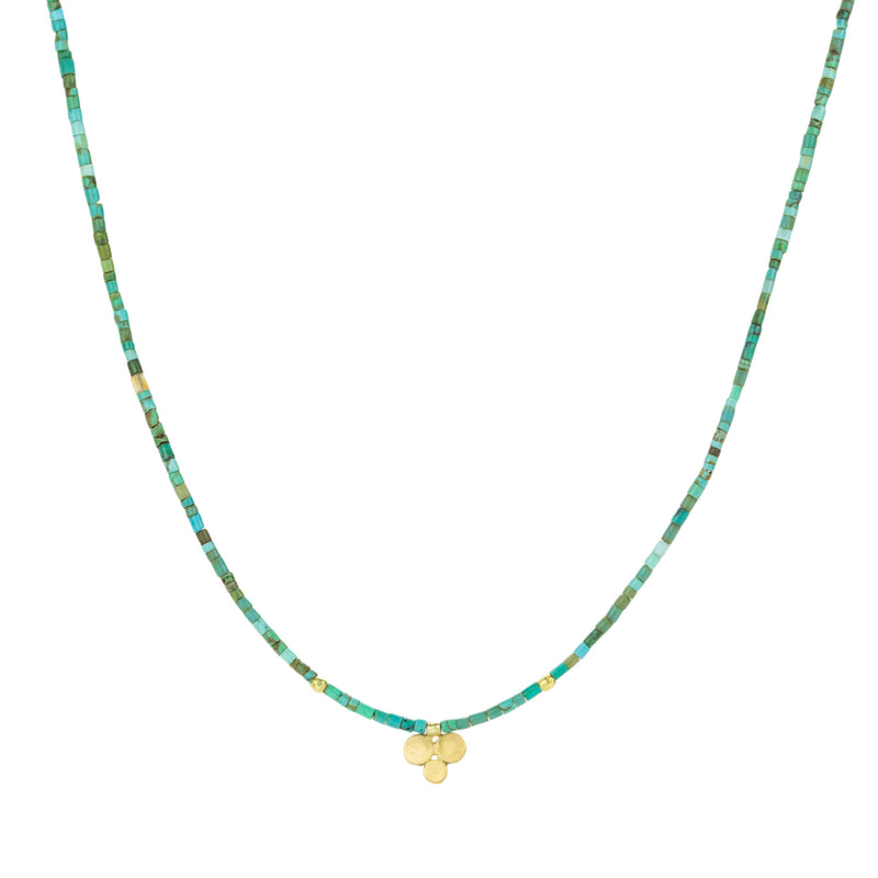 Ananda Khalsa Green Heishi Turquoise Beaded Necklace | Quadrum Gallery