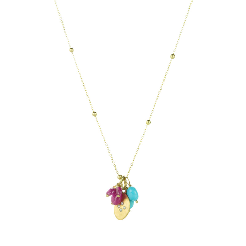 Ananda Khalsa Ruby and Turquoise Charm Necklace | Quadrum Gallery