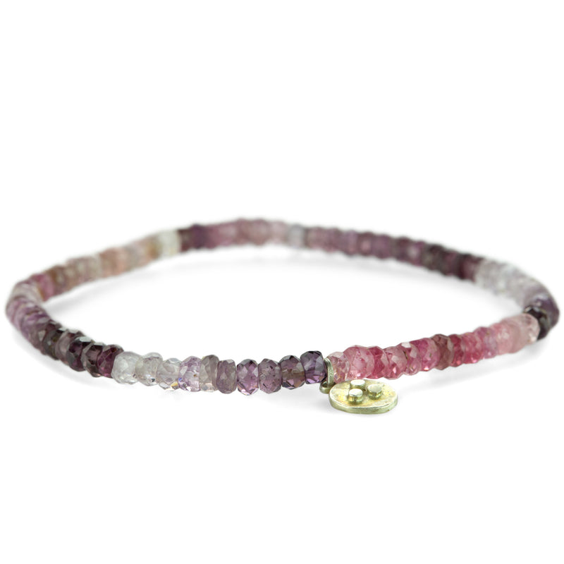 Ananda Khalsa Purple Spinel Stretch Bracelet with Silver Charm | Quadrum Gallery