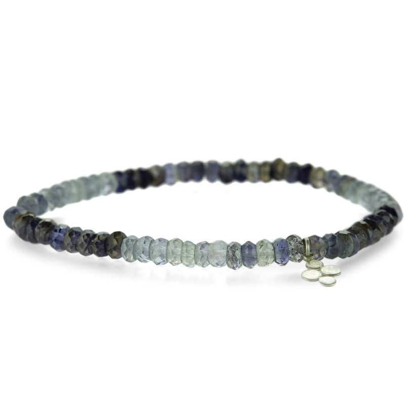 Ananda Khalsa Ombre Iolite Beaded Bracelet with a Silver Charm | Quadrum Gallery