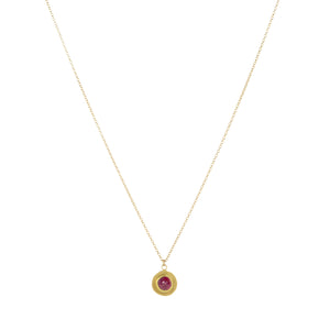 Ananda Khalsa Rose Cut Ruby Round Pendant Necklace | Quadrum Gallery