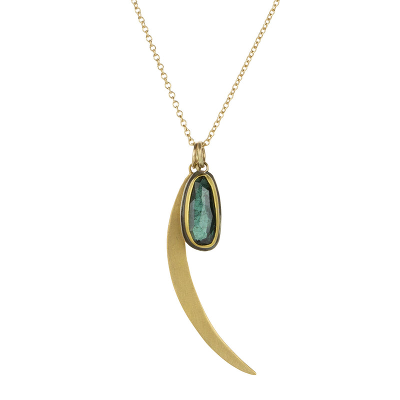 Ananda Khalsa Tourmaline and Moon Charm Pendant Necklace | Quadrum Gallery