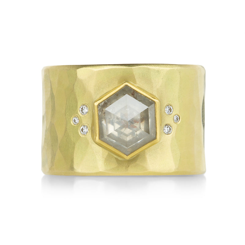 Ananda Khalsa Gray Hexagon Diamond Band | Quadrum Gallery