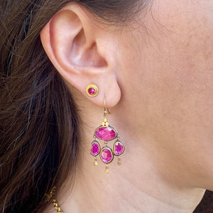 Ananda Khalsa Rose Cut Ruby Mini Chandelier Earrings | Quadrum Gallery