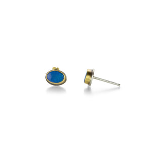 Ananda Khalsa Oval Australian Blue Opal Studs | Quadrum Gallery