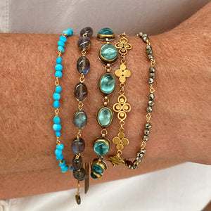 Ananda Khalsa Apatite Cabochon Bracelet | Quadrum Gallery
