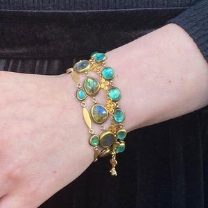 Ananda Khalsa Rose Cut Blue Green Tourmaline Bracelet | Quadrum Gallery