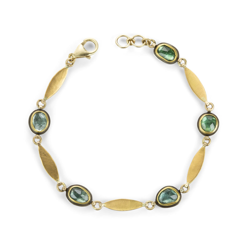 Ananda Khalsa Rose Cut Blue Green Tourmaline Bracelet | Quadrum Gallery