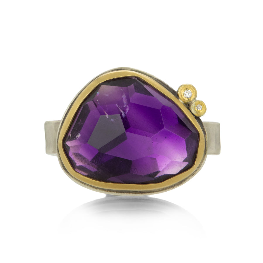 Ananda Khalsa Rose Cut Amethyst Ring with Diamonds | Quadrum Gallery