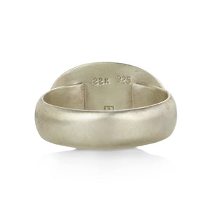 Ananda Khalsa Mixed Metal Oval Chrysoprase Ring | Quadrum Gallery