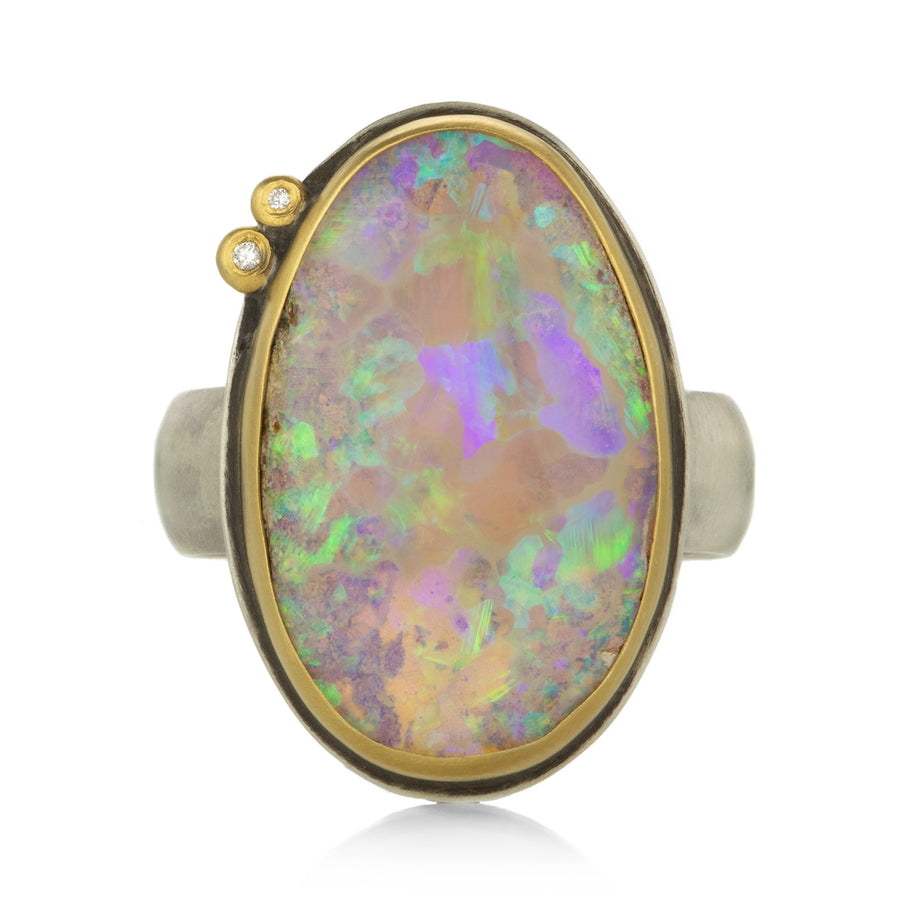 Ananda Khalsa Boulder Opal Ring with Diamonds | Quadrum Gallery