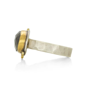 Ananda Khalsa Rose Cut Labradorite Ring with Diamonds | Quadrum Gallery