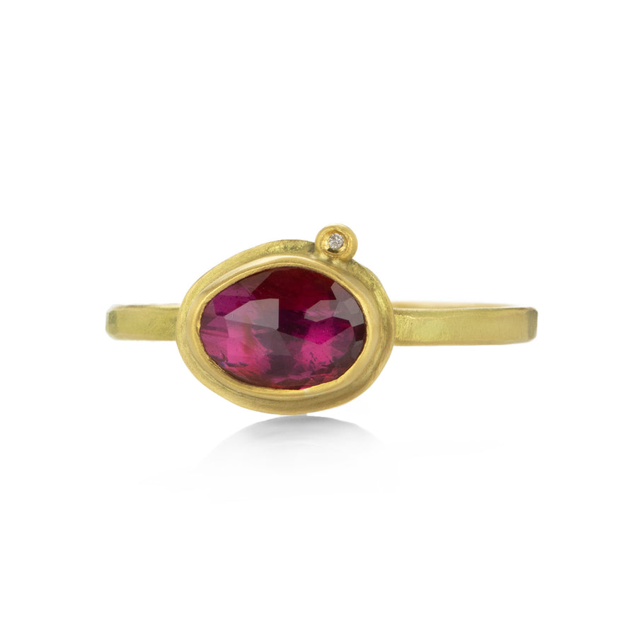 Ananda Khalsa 18k Rose Cut Ruby Ring with Diamond | Quadrum Gallery